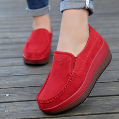 Chaussures compensées à bascule véritables de style coréen pour femmes