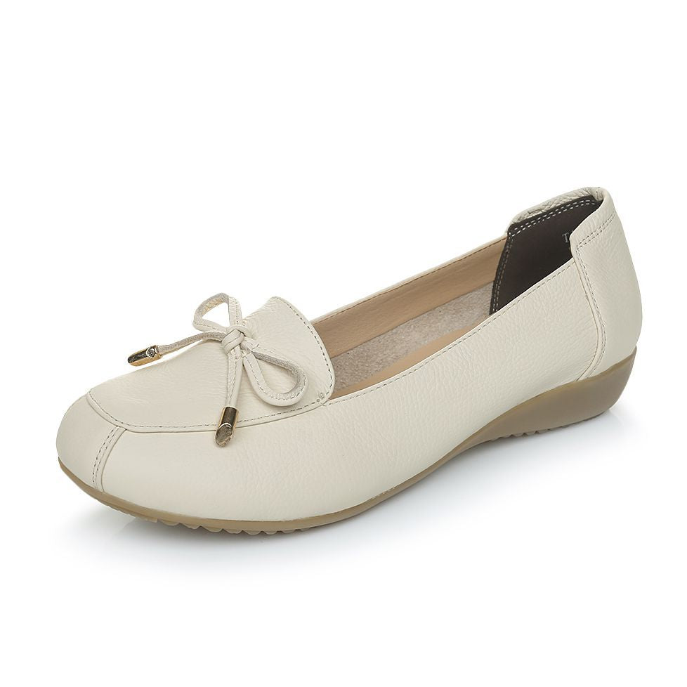 Graceful Charming Cowhide Flat Bottom Comfort