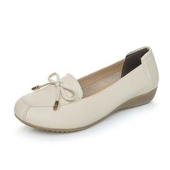 Graceful Charming Cowhide Flat Bottom Comfort