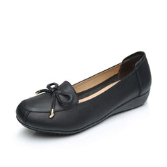 Graceful Charming Cowhide Flat Bottom Comfort