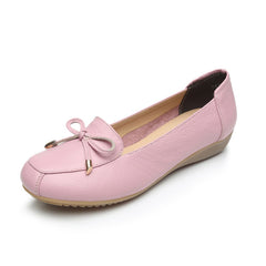 Graceful Charming Cowhide Flat Bottom Comfort