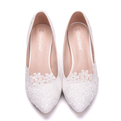 Flower Wedding White High-heeled Bridal Adult