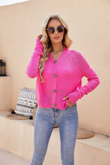 Strickjacke mit Raglanärmeln und Knopfleiste vorne