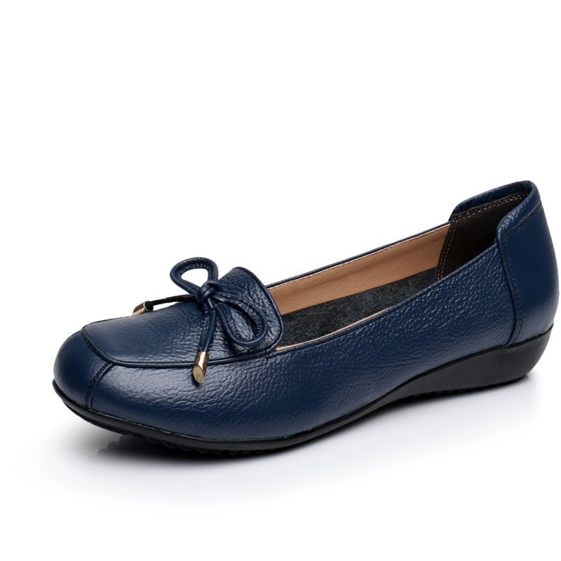 Graceful Charming Cowhide Flat Bottom Comfort