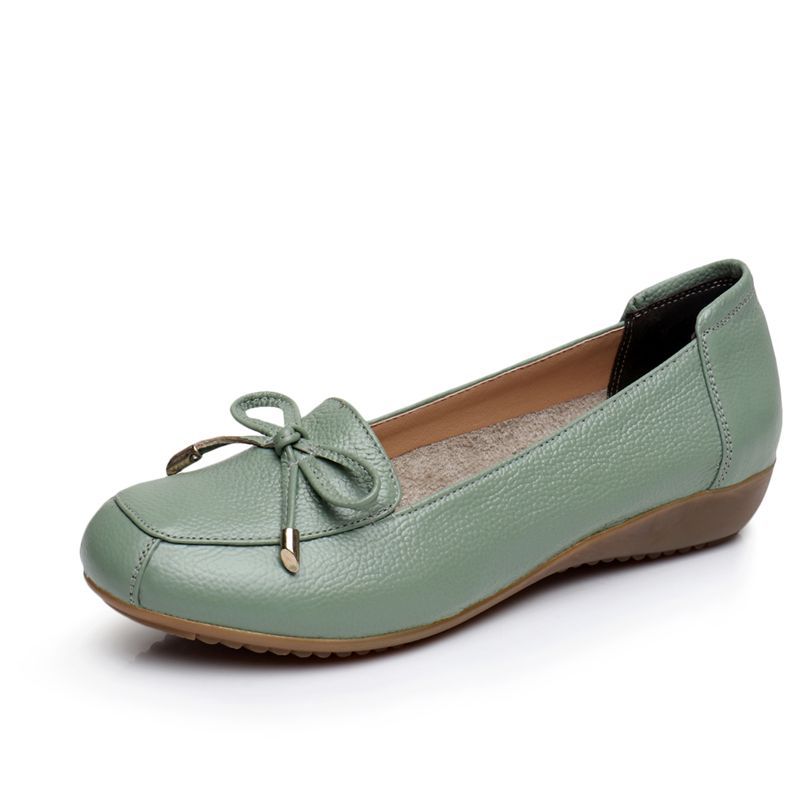 Graceful Charming Cowhide Flat Bottom Comfort