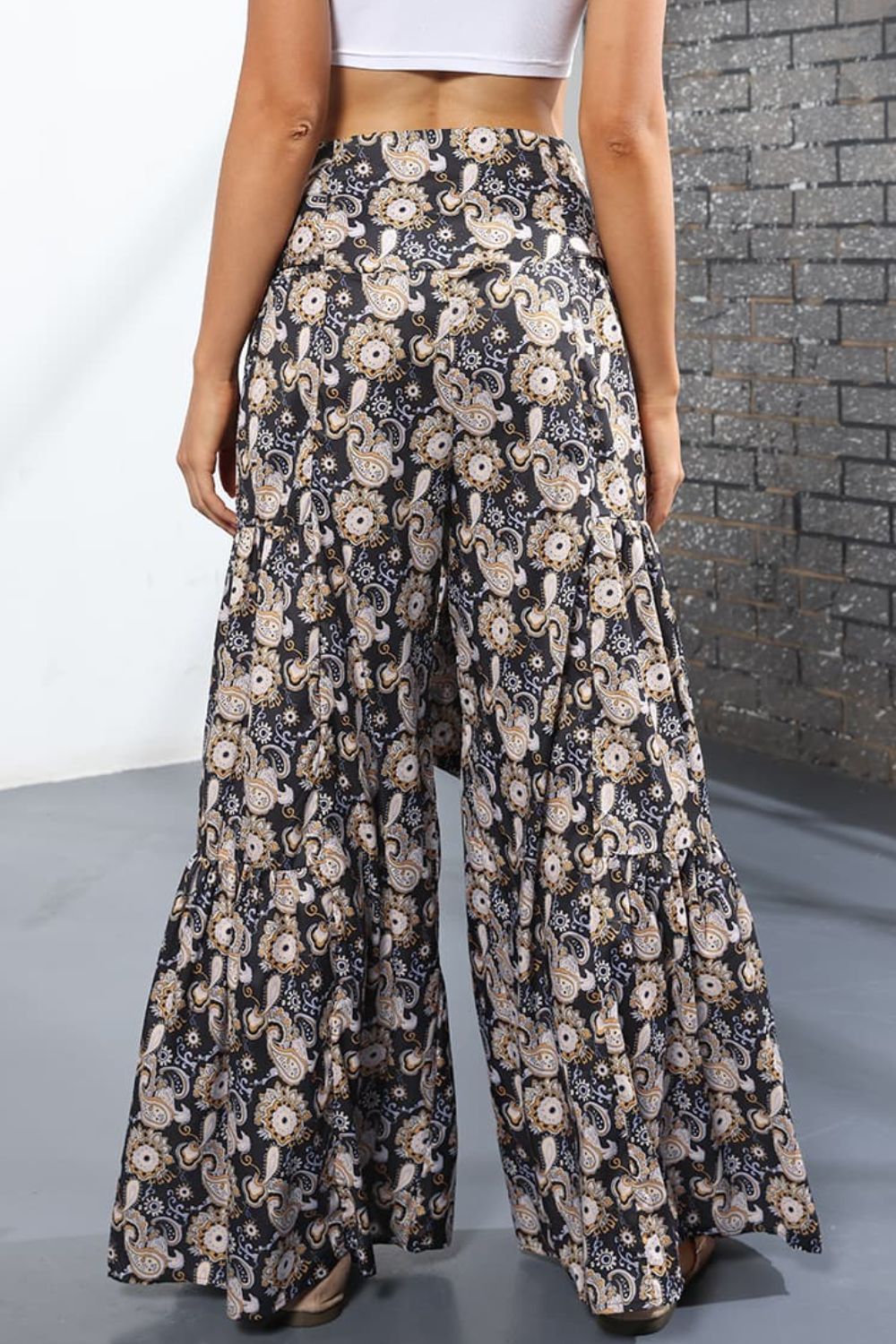Culotte taille haute nouée imprimée