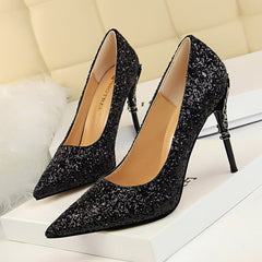 Escarpins à talons aiguilles en métal pour boîte de nuit pour femmes