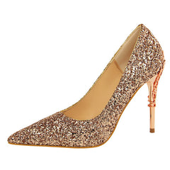 Escarpins à talons aiguilles en métal pour boîte de nuit pour femmes