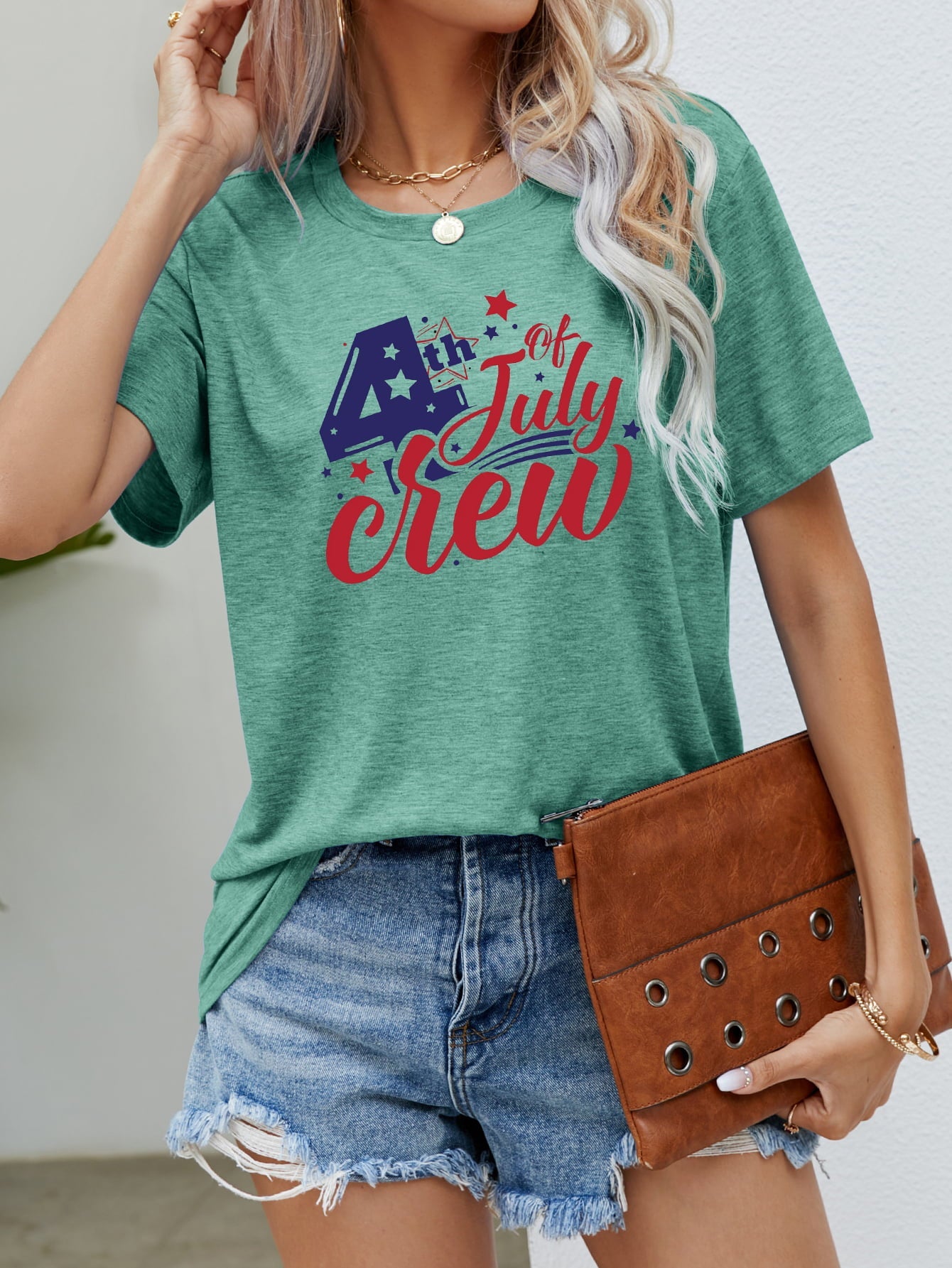 4th OF JULY Graphic Round Neck Tee