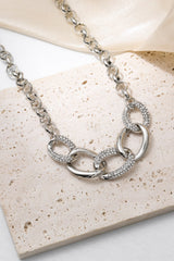 Rhinestone Chunky Chain Choker Necklace