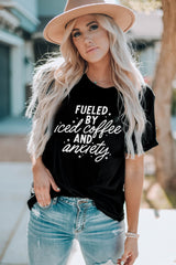 FUELED BY ICED COFFEE ANXIETY Graphic Tee
