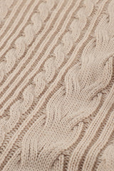 Cable-Knit Drop Shoulder Open Front Pocketed Cardigan