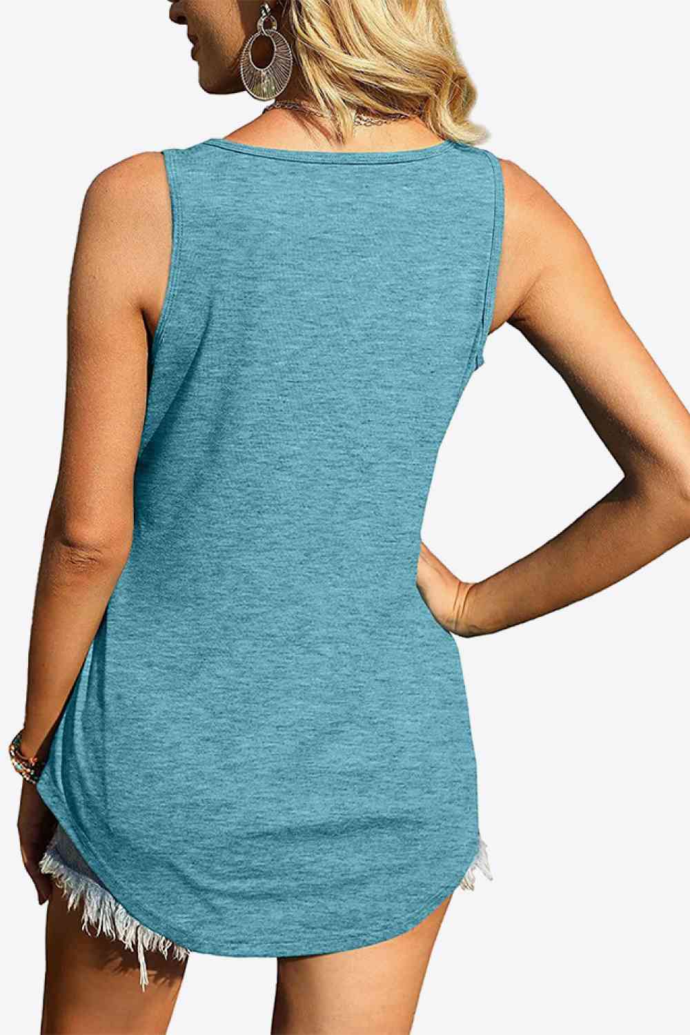 Tanktop mit abgerundetem Saum und quadratischem Ausschnitt