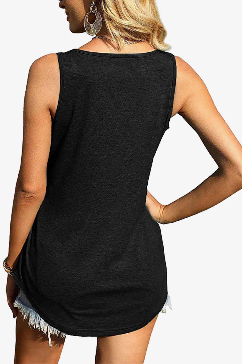 Tanktop mit abgerundetem Saum und quadratischem Ausschnitt