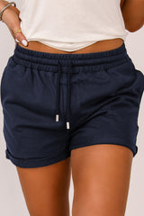 Shorts mit Bündchen und Kordelzug in der Taille