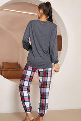 Animal Style Top Plaid Joggers Lounge Set