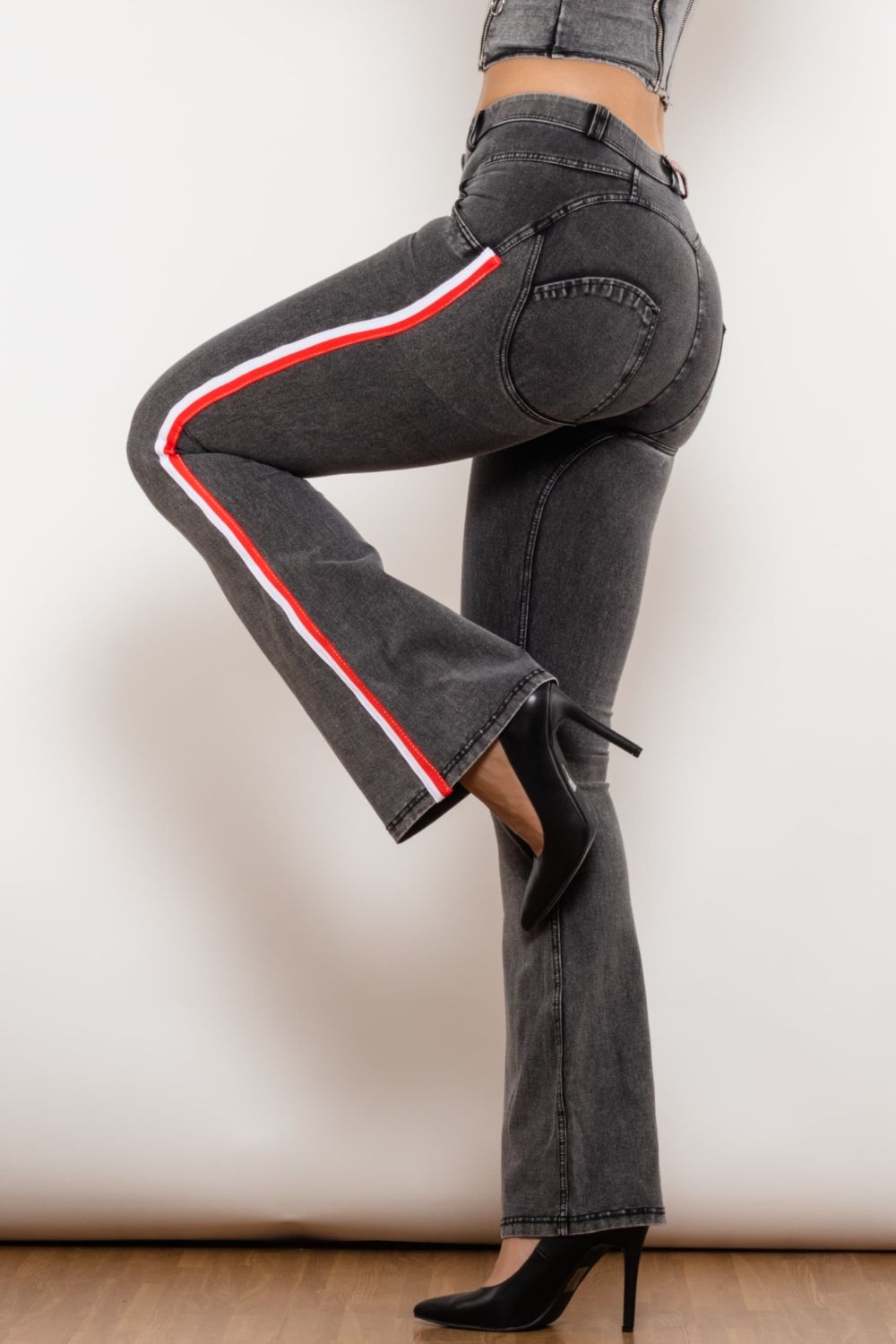 Bootcut-Jeans mit Seitenstreifen