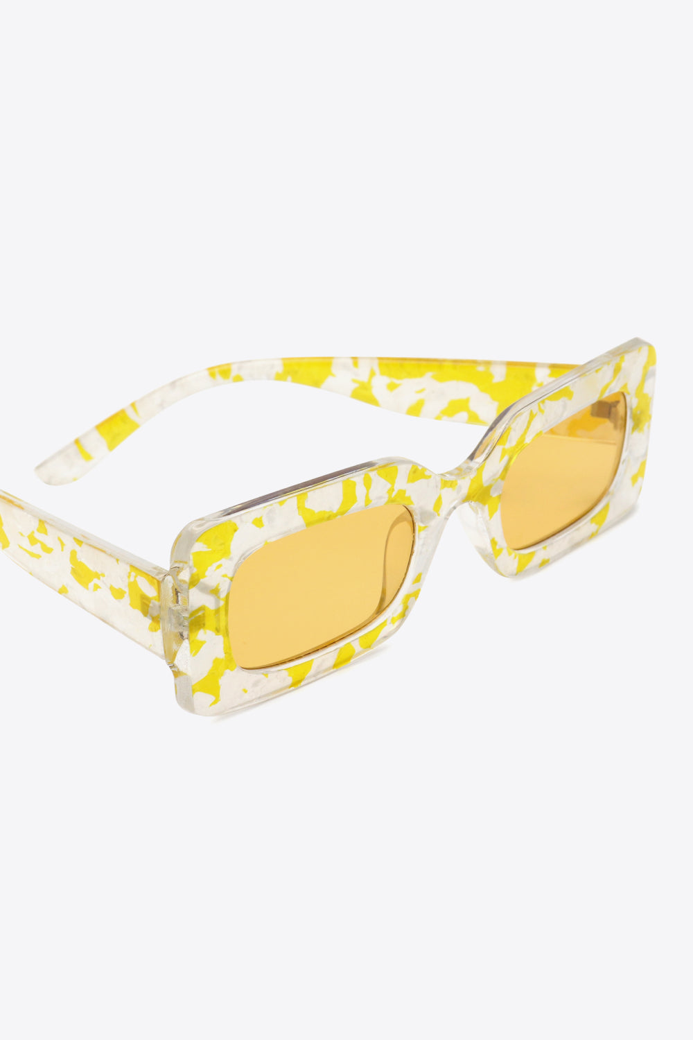 Rechteckige Schildpatt-Sonnenbrille aus Polycarbonat