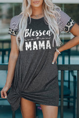 Robe torsadée graphique BLESSED MAMA