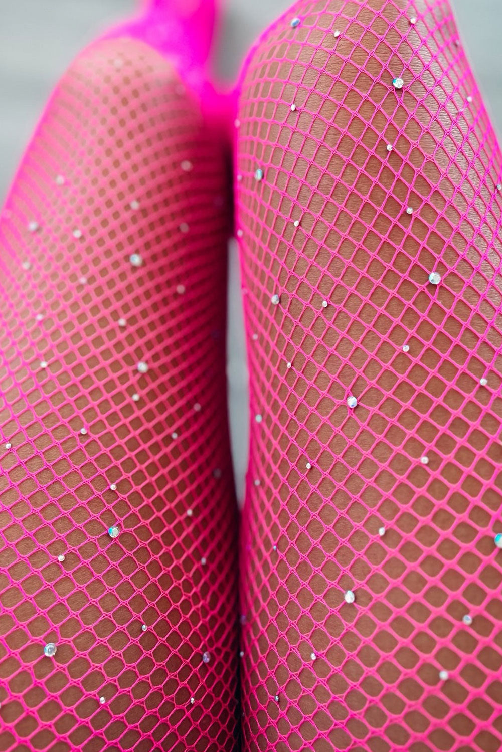 Bright White Rhinestone Fishnet Pantyhose