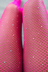Bright White Rhinestone Fishnet Pantyhose