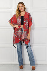 Justin Taylor – Paisley-Kimono in Rot