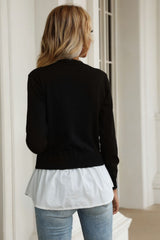 Pull ras du cou à ourlet de chemise