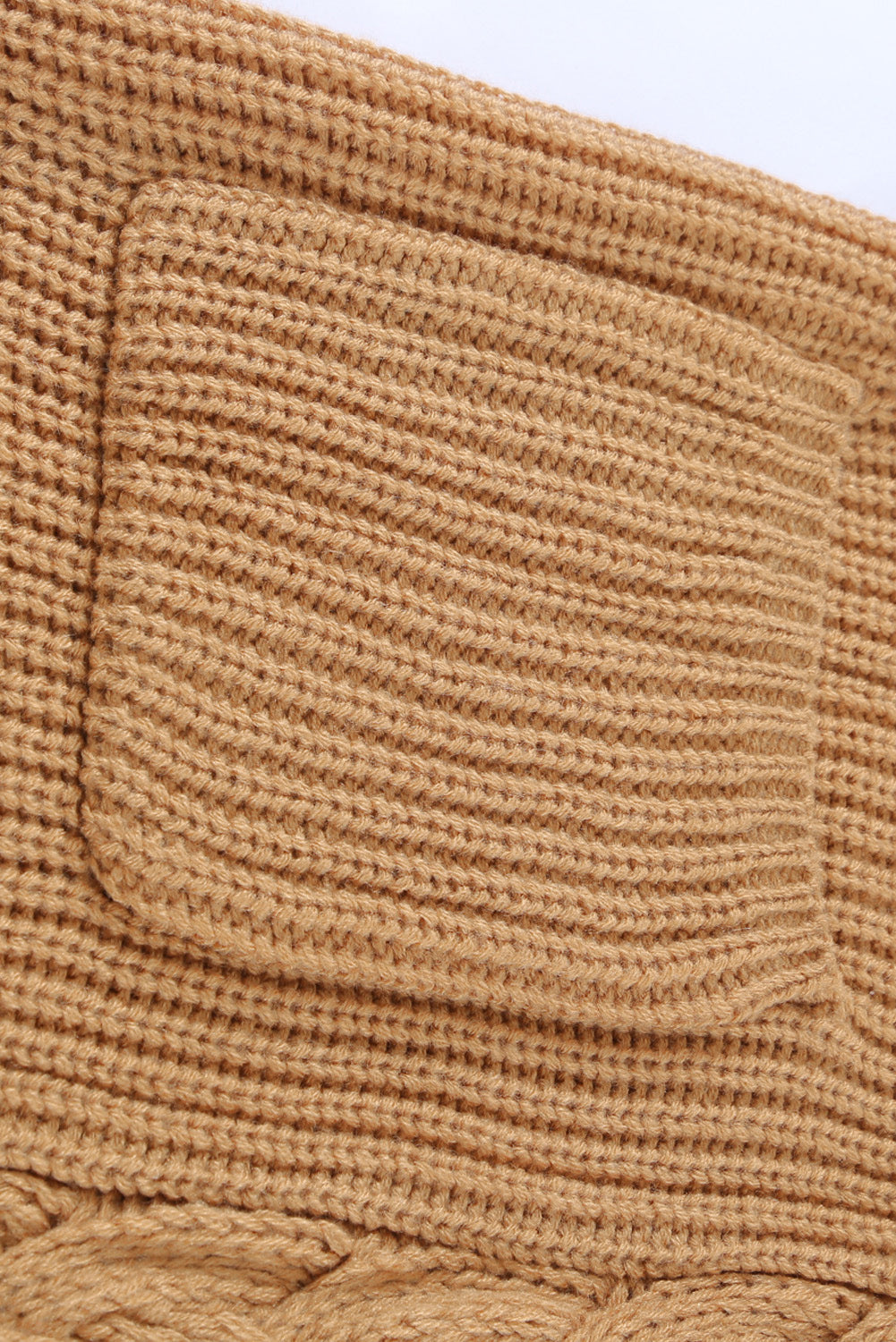Cable-Knit Open Front Hooded Cardigan
