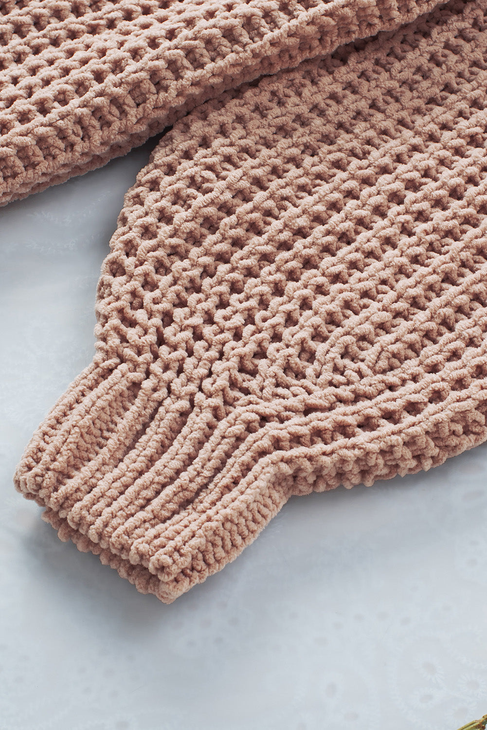 Khakifarbene, einfarbige, lässige Strickjacke mit Knöpfen