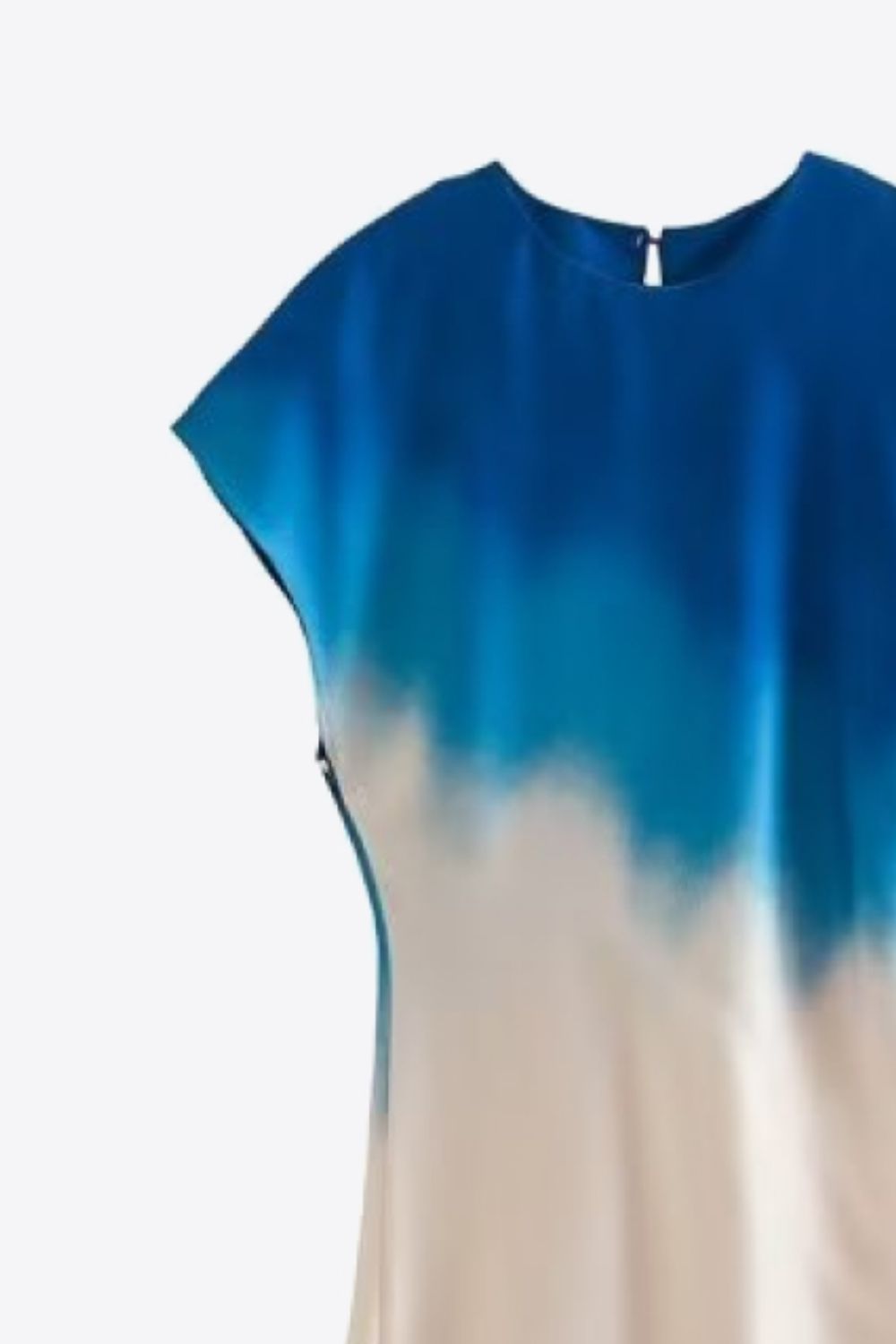 Robe midi à col rond dégradé