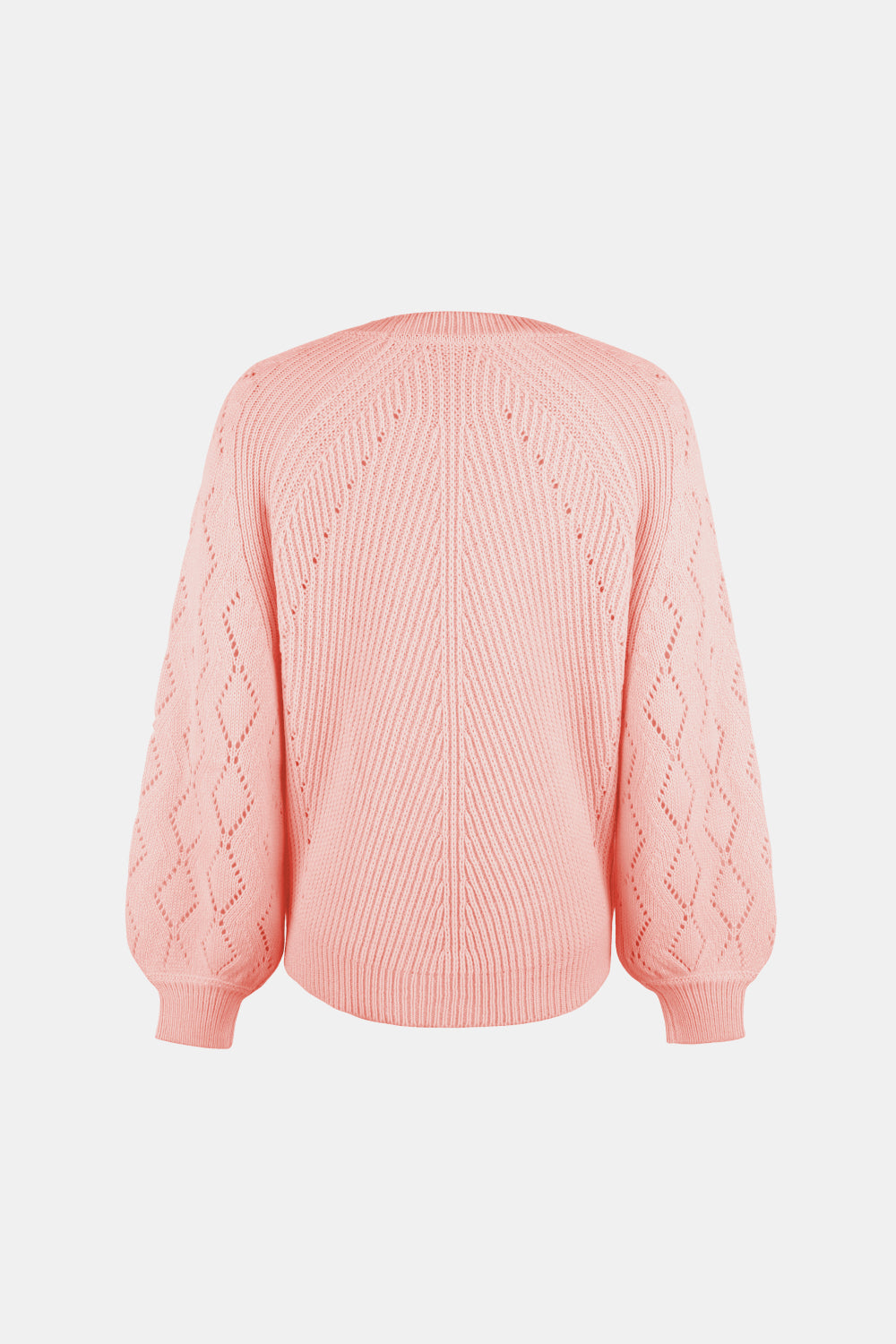 Openwork Balloon Sleeve Pullover Sweater