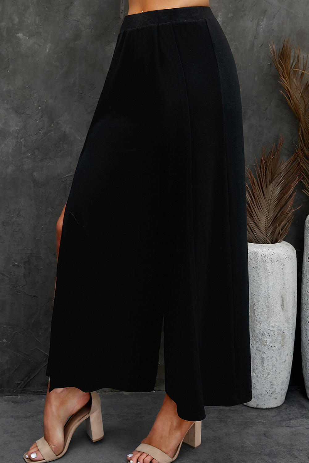 Pantalon large fendu