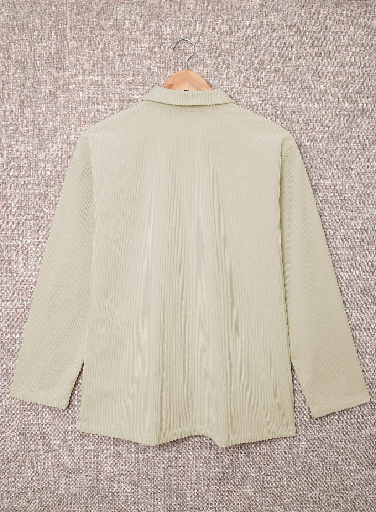 Chemise texturée côtelée à boutons et poches