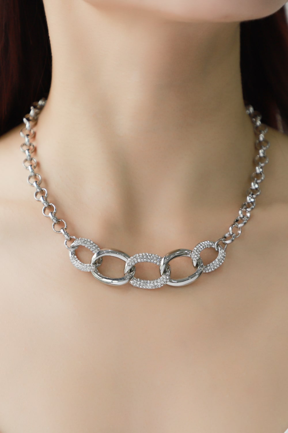 Rhinestone Chunky Chain Choker Necklace