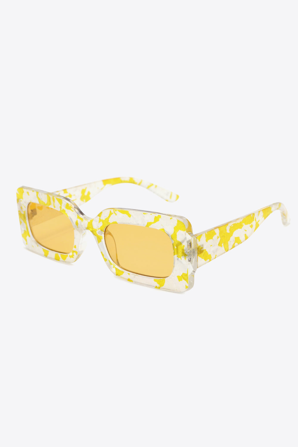 Rechteckige Schildpatt-Sonnenbrille aus Polycarbonat