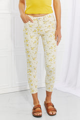 Jean skinny Judy Blue taille réelle à motif floral Golden Meadow