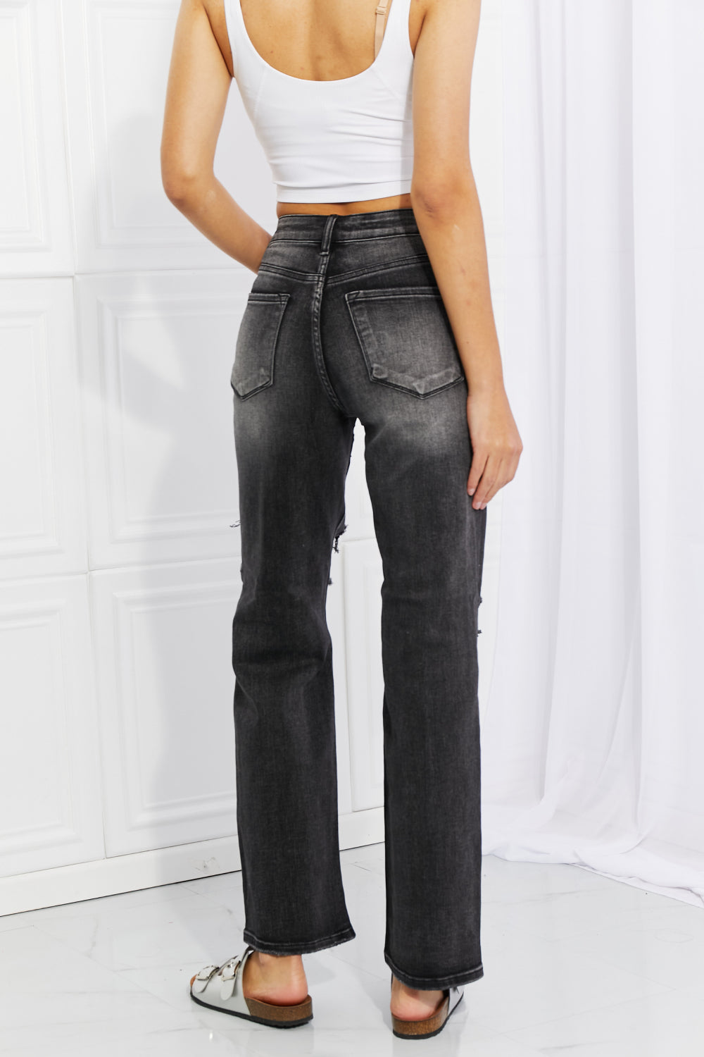 Jean ample Lois taille réelle RISEN à effet vieilli
