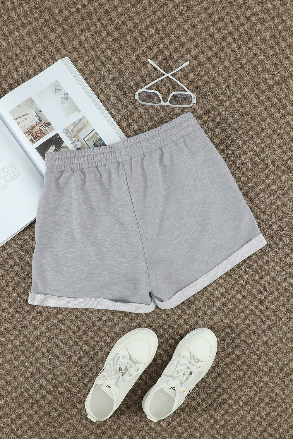 Shorts mit Bündchen und Kordelzug in der Taille