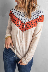 Hoodie mit bedrucktem Chevron-Muster und Raglanärmeln
