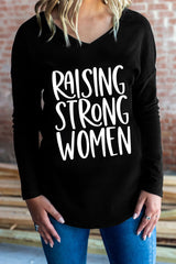 RAISING STRONG Graphic V-Neck Top