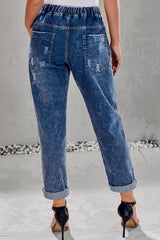 Jeans-Jogginghose mit Kordelzug