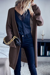 Waffle Knit Slouchy Longline Cardigan
