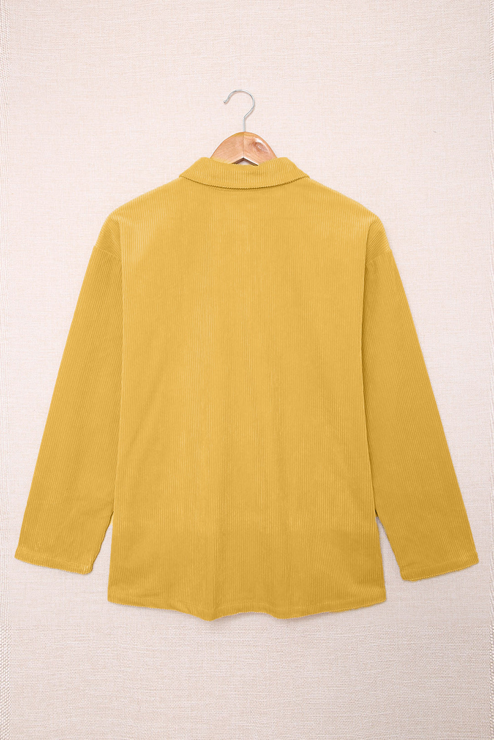 Chemise texturée côtelée à boutons et poches