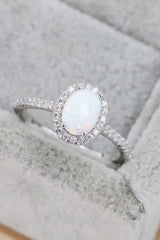 Opal 925 Sterling Silber Halo Ring