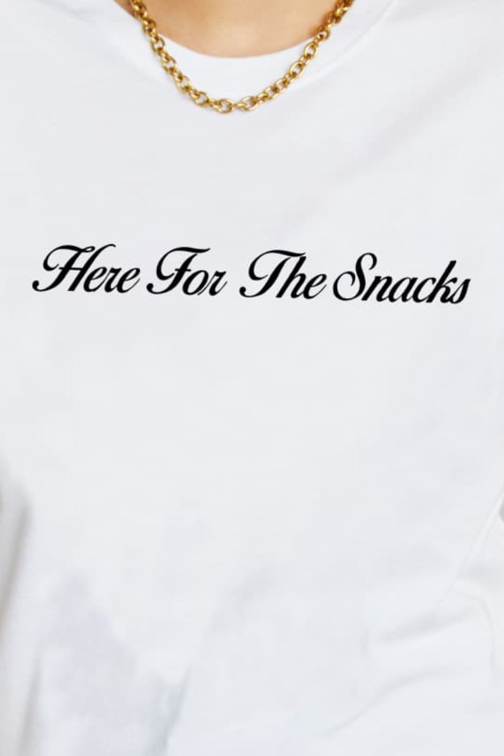 Simply Love HERE THE SNACKS Graphic Cotton T-Shirt