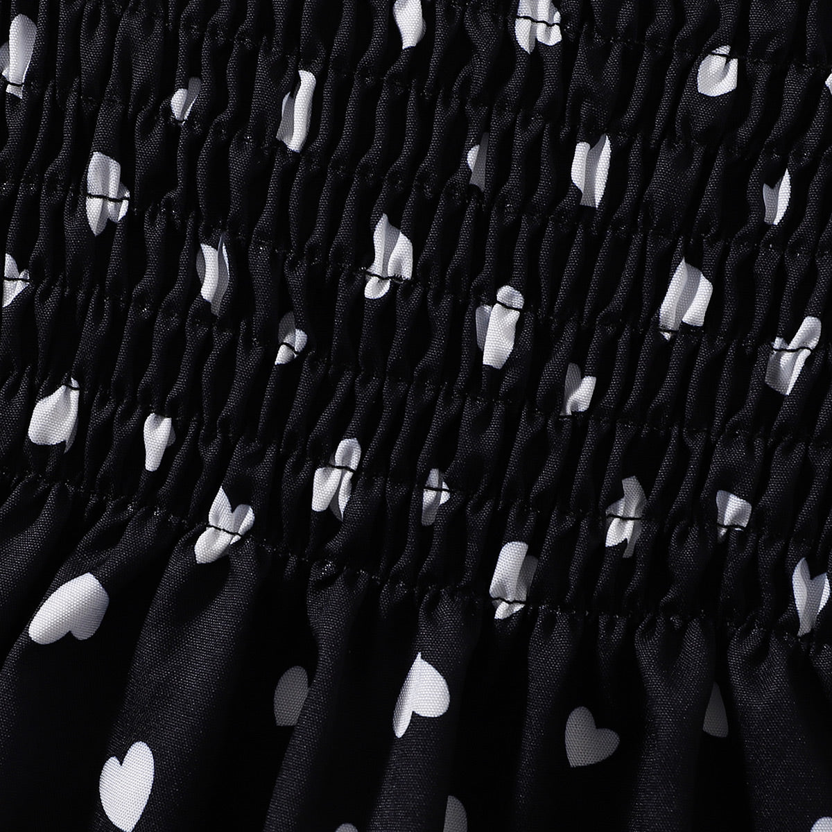 Robe smockée imprimée à col carré