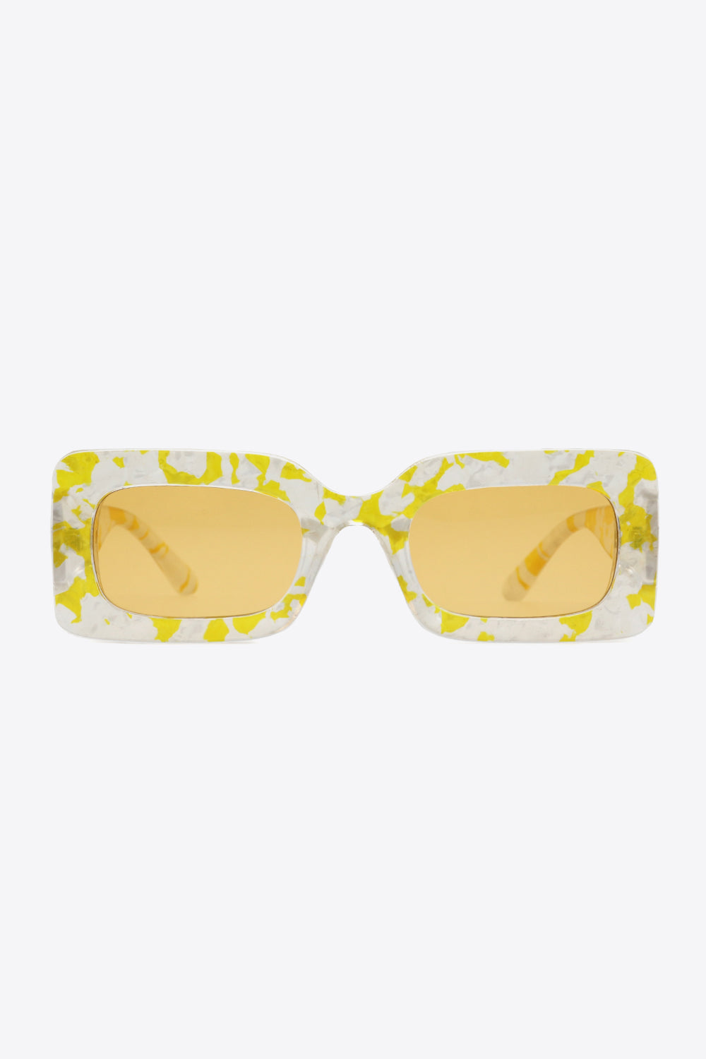 Rechteckige Schildpatt-Sonnenbrille aus Polycarbonat