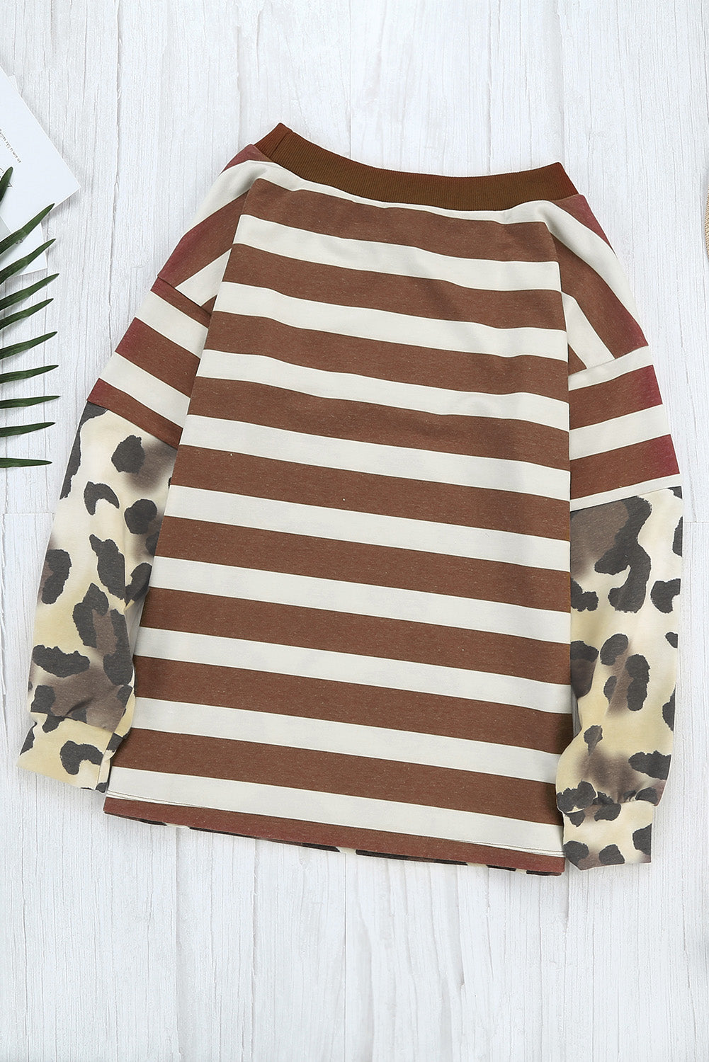 Striped Leopard Long Sleeves T-Shirt