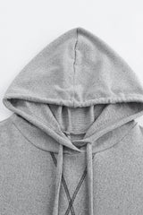 Hoodie mit Kordelzugdetail und hohem Saum