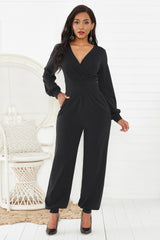 Jumpsuit mit gerafftem Detail und Laternenärmeln